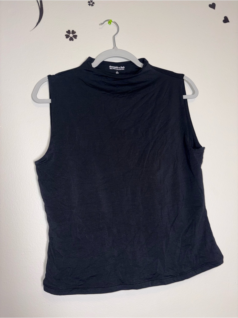 Abercrombie & Fitch Black Sleeveless Mockneck Tank